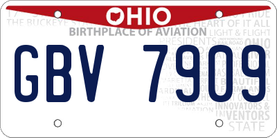 OH license plate GBV7909