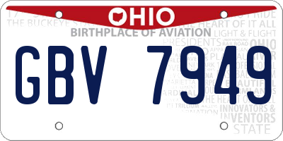 OH license plate GBV7949