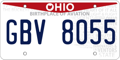 OH license plate GBV8055