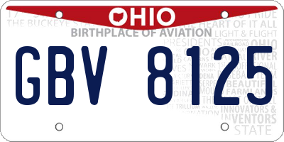 OH license plate GBV8125