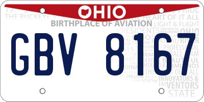 OH license plate GBV8167