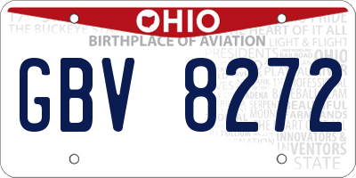 OH license plate GBV8272