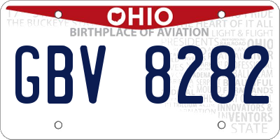 OH license plate GBV8282