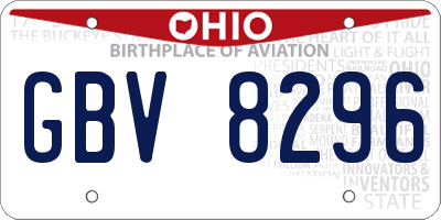 OH license plate GBV8296