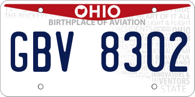 OH license plate GBV8302