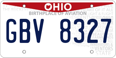 OH license plate GBV8327