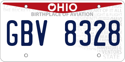 OH license plate GBV8328