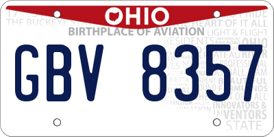 OH license plate GBV8357