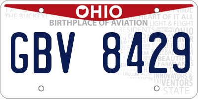 OH license plate GBV8429