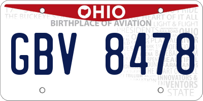 OH license plate GBV8478