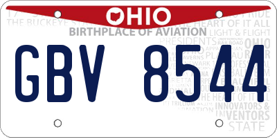 OH license plate GBV8544