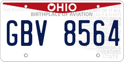 OH license plate GBV8564