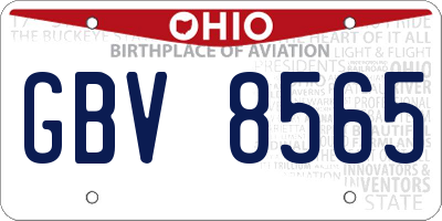 OH license plate GBV8565