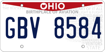 OH license plate GBV8584