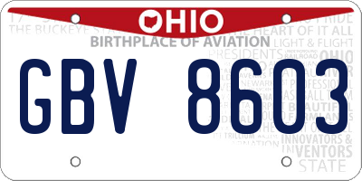 OH license plate GBV8603