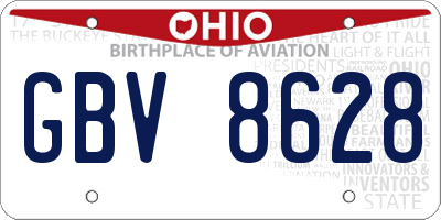 OH license plate GBV8628