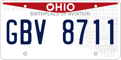 OH license plate GBV8711
