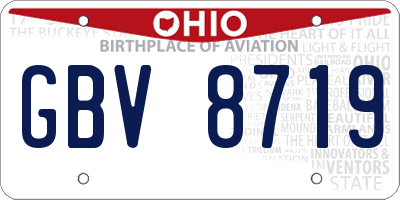 OH license plate GBV8719