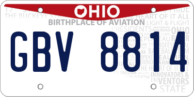 OH license plate GBV8814
