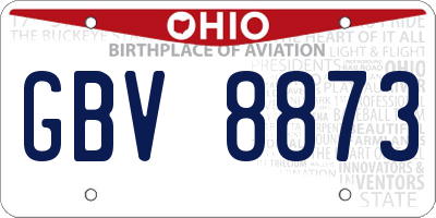 OH license plate GBV8873