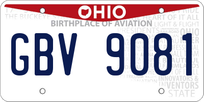 OH license plate GBV9081
