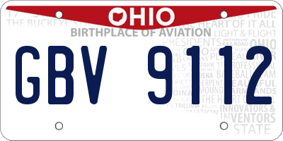 OH license plate GBV9112