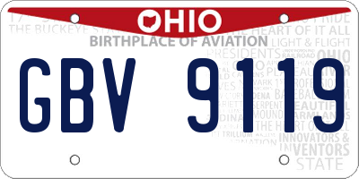 OH license plate GBV9119