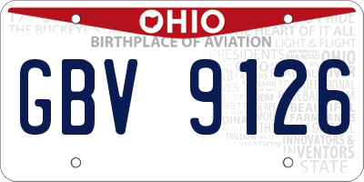 OH license plate GBV9126