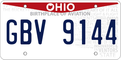 OH license plate GBV9144