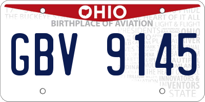 OH license plate GBV9145