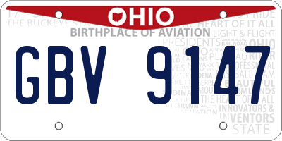 OH license plate GBV9147