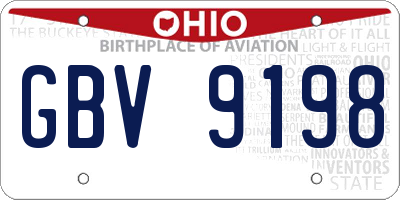 OH license plate GBV9198