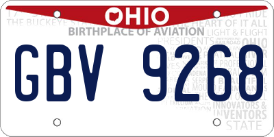 OH license plate GBV9268