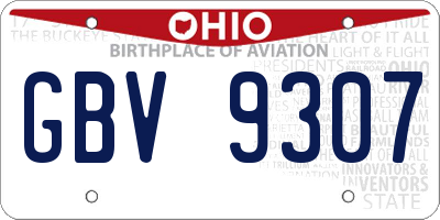 OH license plate GBV9307
