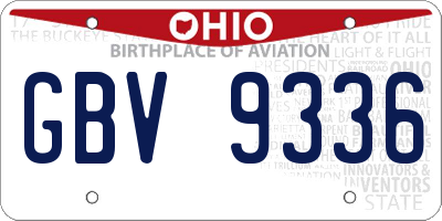 OH license plate GBV9336