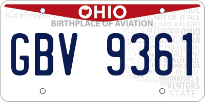 OH license plate GBV9361