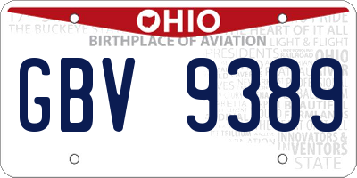OH license plate GBV9389