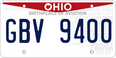 OH license plate GBV9400