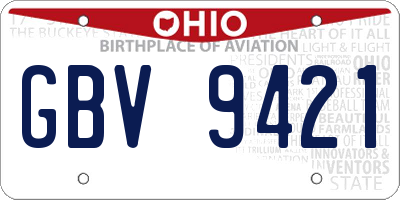 OH license plate GBV9421