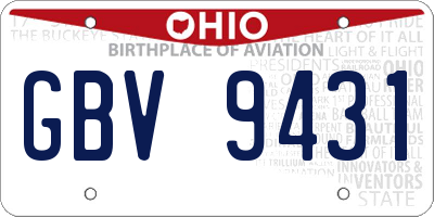 OH license plate GBV9431