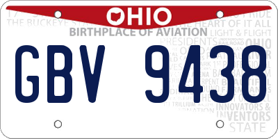 OH license plate GBV9438