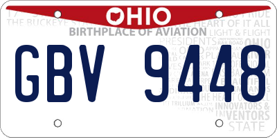 OH license plate GBV9448