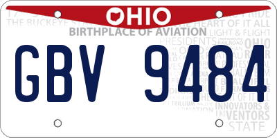 OH license plate GBV9484