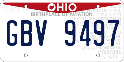 OH license plate GBV9497