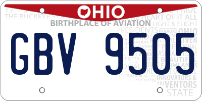 OH license plate GBV9505