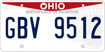 OH license plate GBV9512