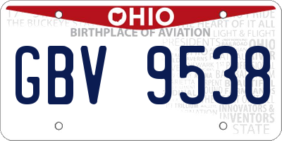 OH license plate GBV9538