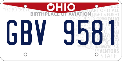 OH license plate GBV9581