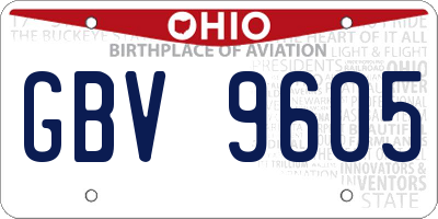 OH license plate GBV9605