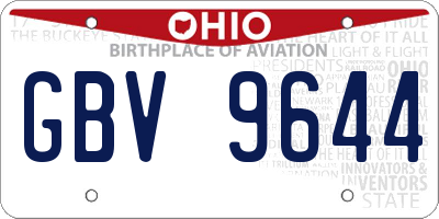 OH license plate GBV9644